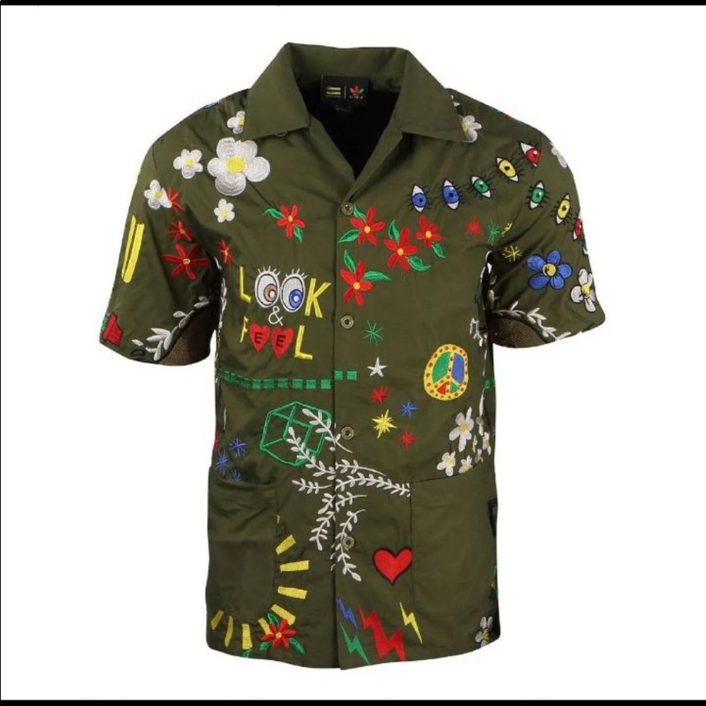 Adidas consortium x pharrell williams men embroidery shirt 
Size